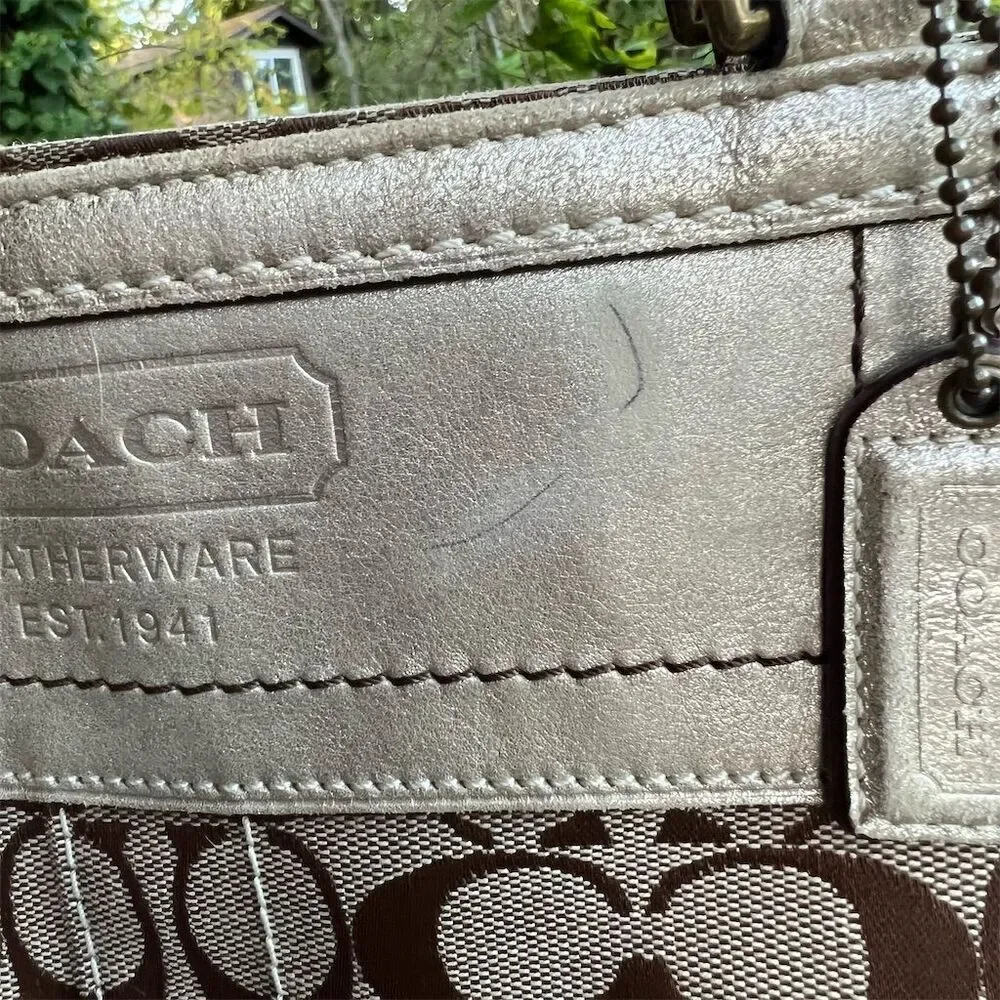 VINTAGE COACH Women's Shoulder Bag Tote 8K49 AUTHENTIC